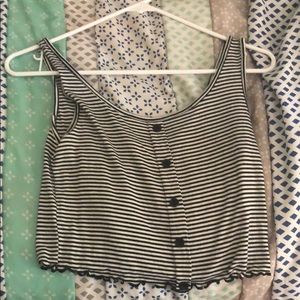 Black and white striped tank top